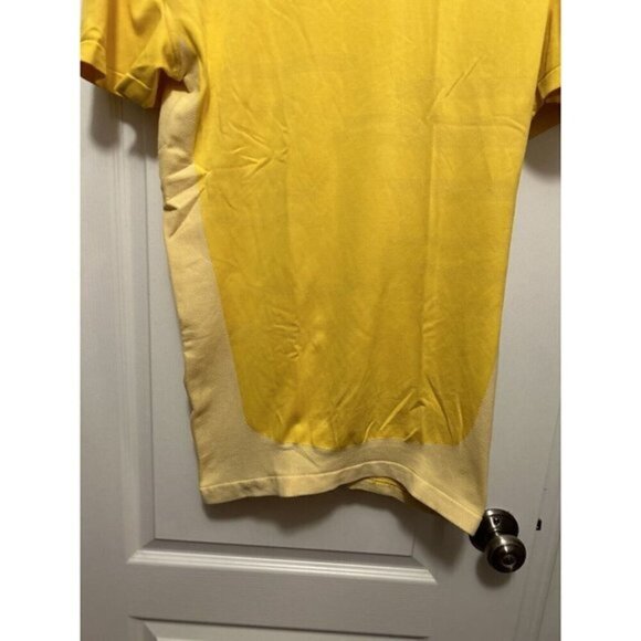 Men's Nike Dri-Fit Fitted Shirt Men’s Large Yellow /White Top Breathable tee - Picture 11 of 16